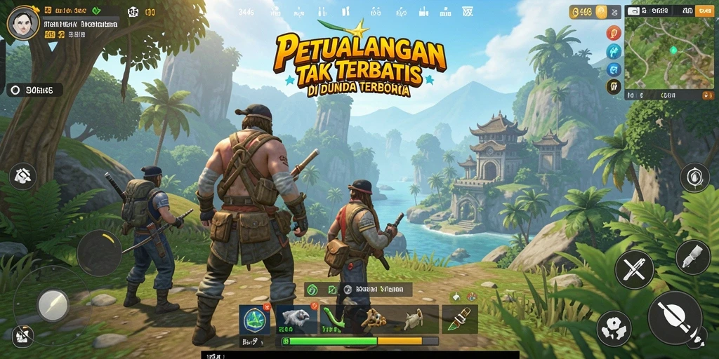 Screenshot menunjukkan gameplay menakjubkan dalam dunia terbuka.