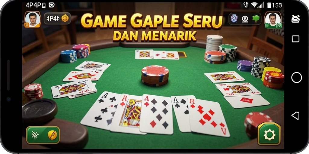 Tampilan gameplay seru di 4P4P saat bermain Gaple.