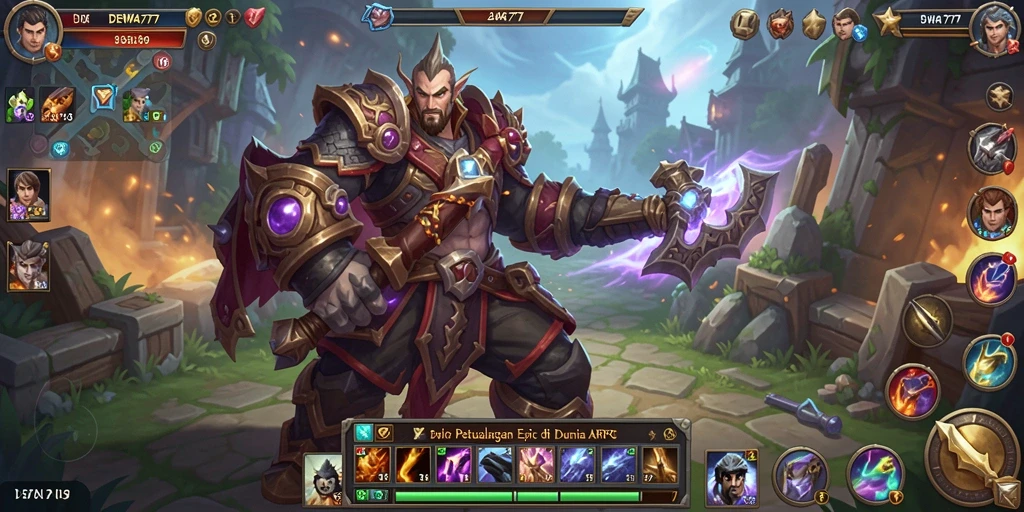 Tampilan mendebarkan dari gameplay ARPG DEWA777.