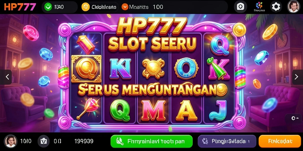Tangkapan layar utama HP777 menampilkan gameplay slot yang menarik dan seru.