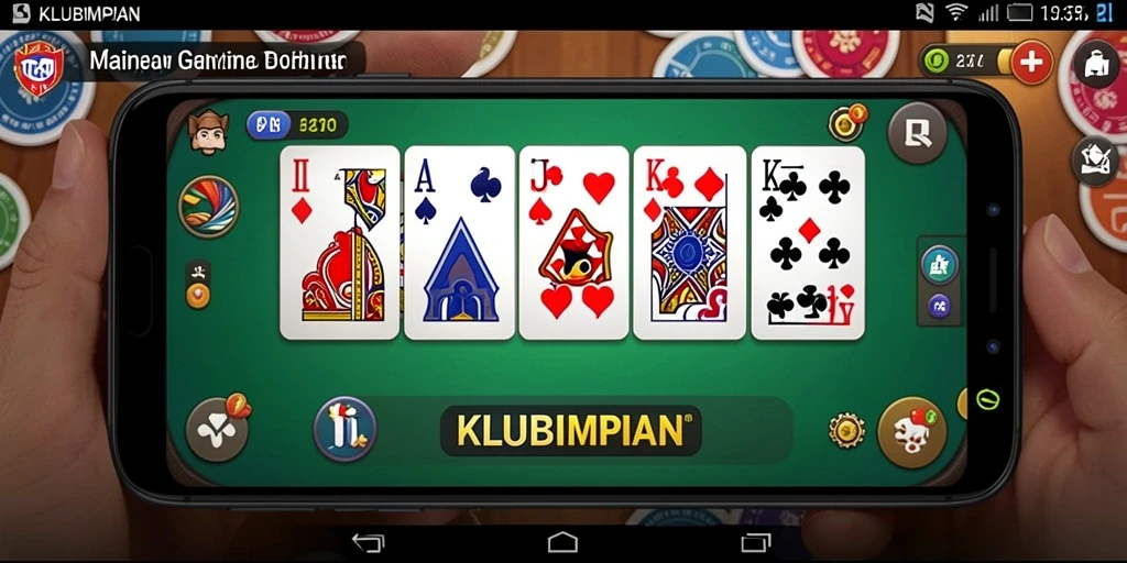 Tampilan permainan Domino yang seru dan menarik di KLUBIMPIAN.