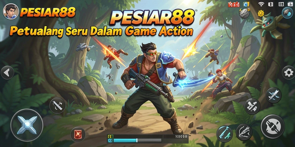Screenshot menunjukkan aksi mendebarkan dalam PESIAR88.