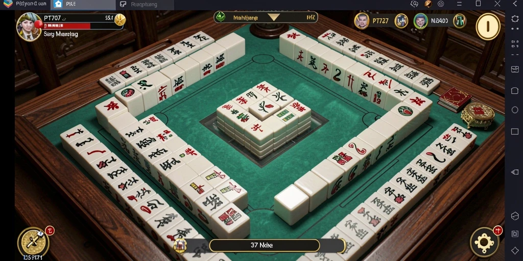 Gameplay menantang dalam PT707 yang penuh dengan strategi Mahjong.