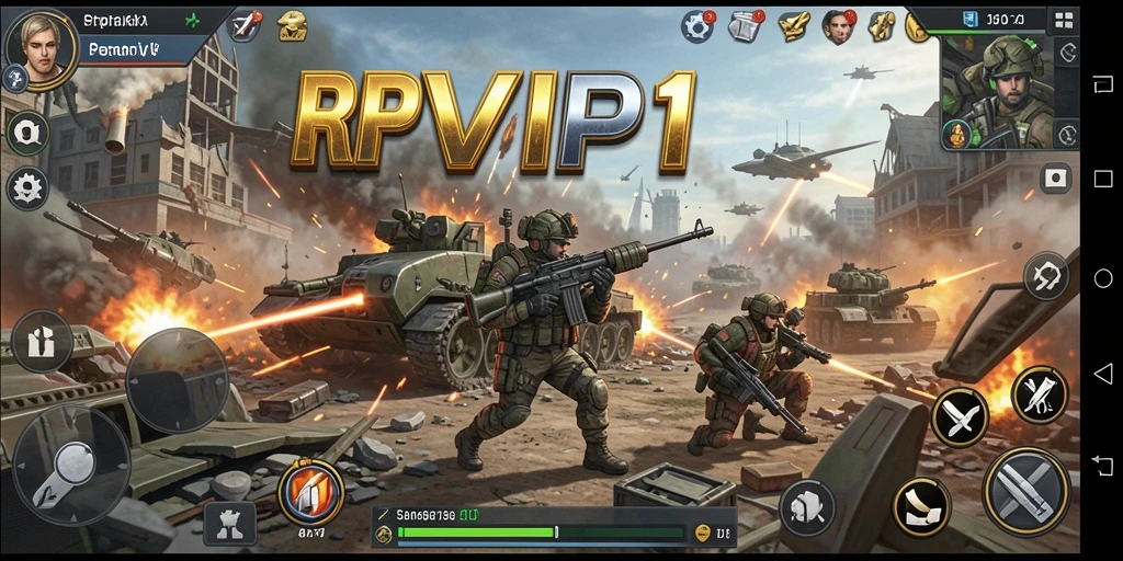 Tampilan gameplay RPVIP1 menunjukkan pertempuran strategi yang mendebarkan.