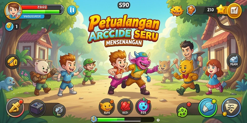 Menampilkan gameplay seru S80 penuh tantangan Arcade.