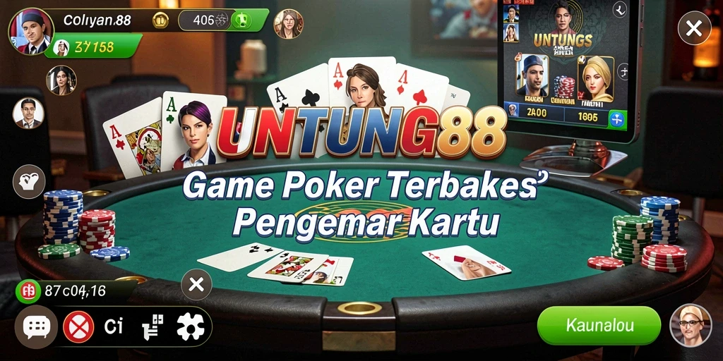 Tampilan gameplay Poker yang menarik dan interaktif di UNTUNG88.